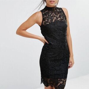 BRAND NEW CARDALITE PETITE LACE SLEEVELESS TURTLENECK DRESS
